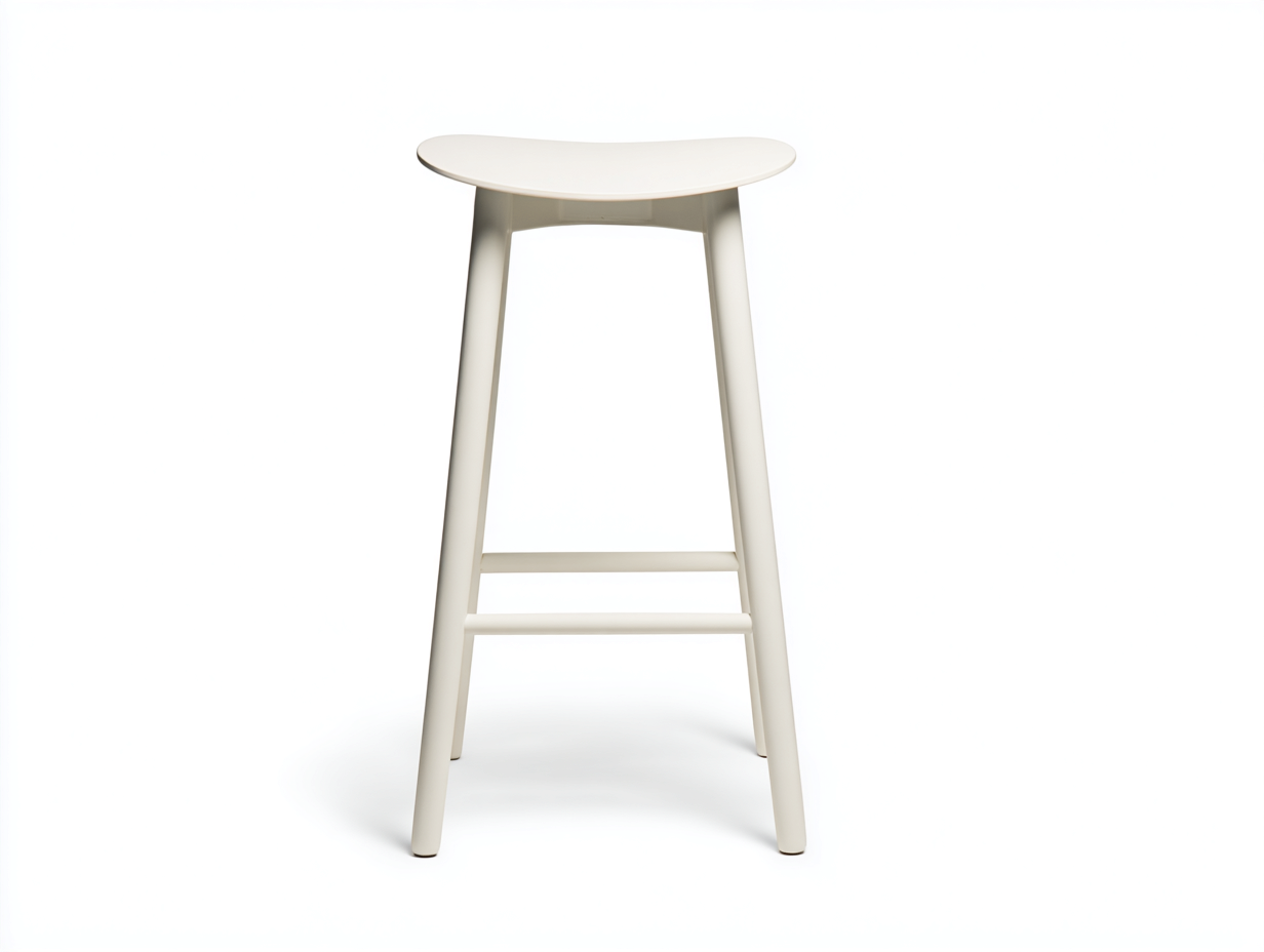 Barhocker aus Polypropylen 43 × 42 × 76 cm – Weiß – rückenfrei mit Fußablage für Hausbar-Donaiaroom