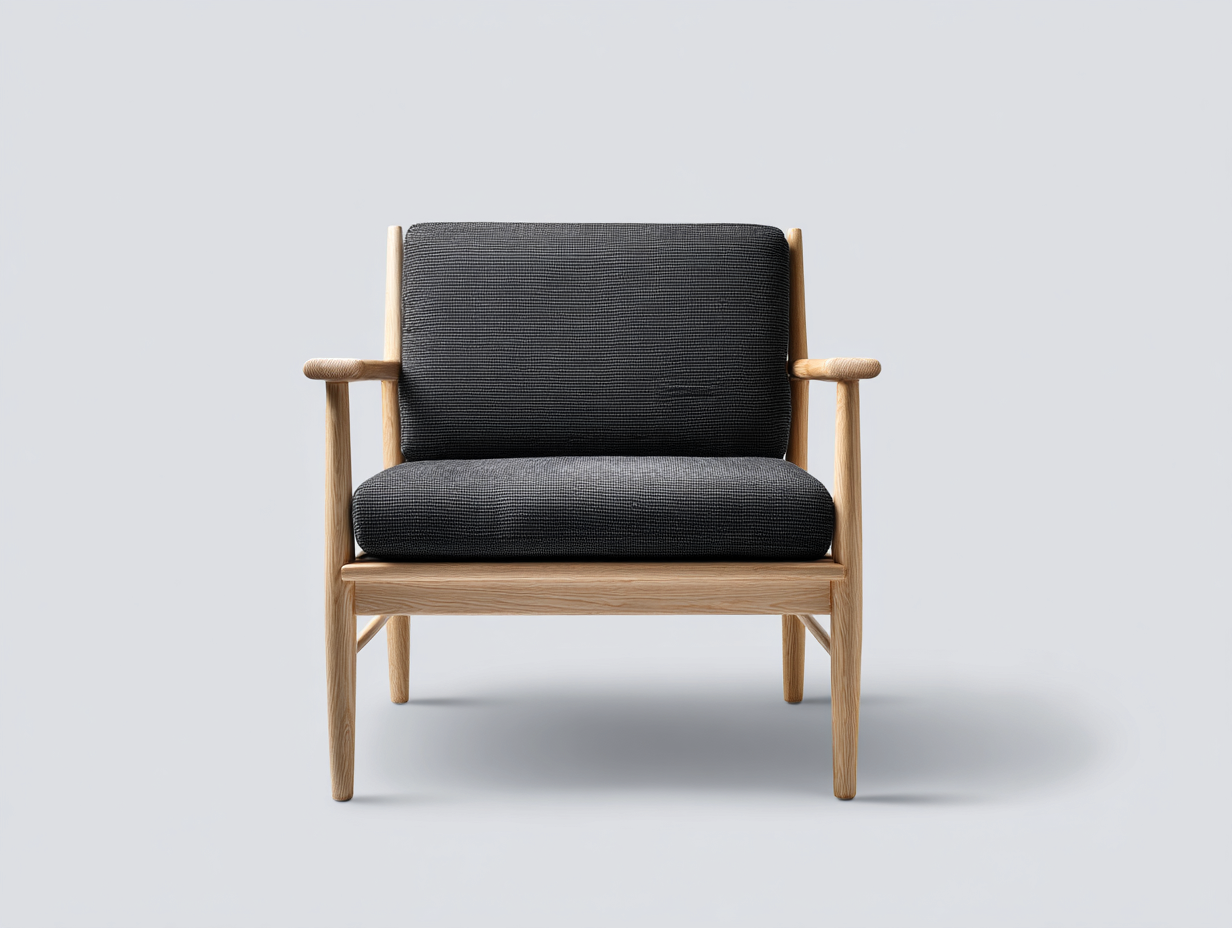 Liegestuhl-Massivholz/Strukturstoff-72×78×82 cm-Natur/Anthrazit-gerundete Armlehnen für die überdachte Terrasse-Donaiaroom