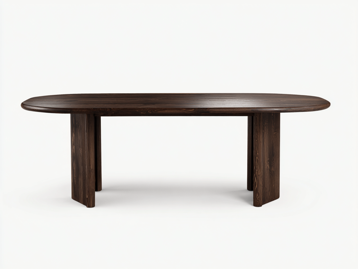 Couchtisch-Holzwerkstoff-150×65×42 cm-Dunkelbraun-langovales Design mit vier Plattenbeinen für Wohnzimmer-Lomihaven