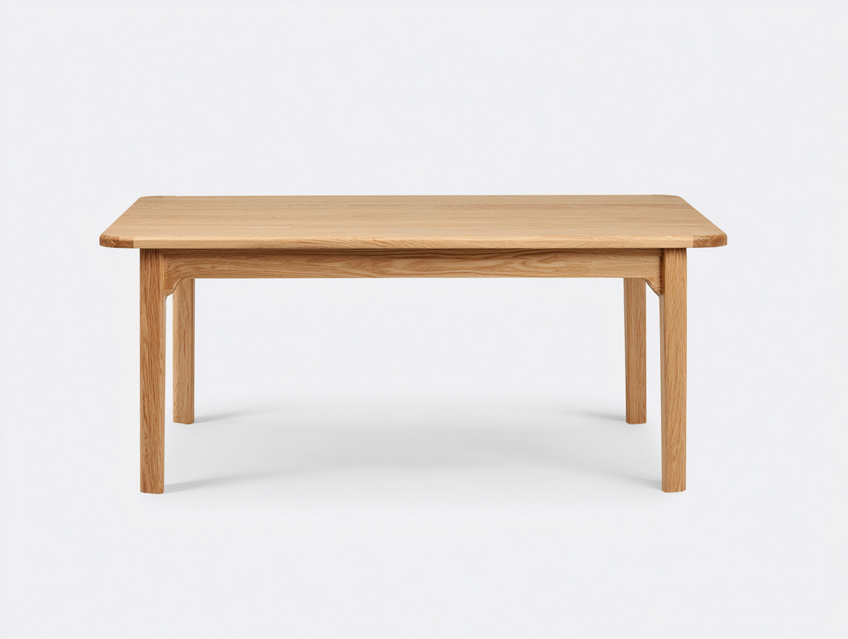 Couchtisch-Eichenholz-145×72×44 cm-Hellbraun-gerader Vierbeinrahmen für Wohnzimmer-Lomihaven