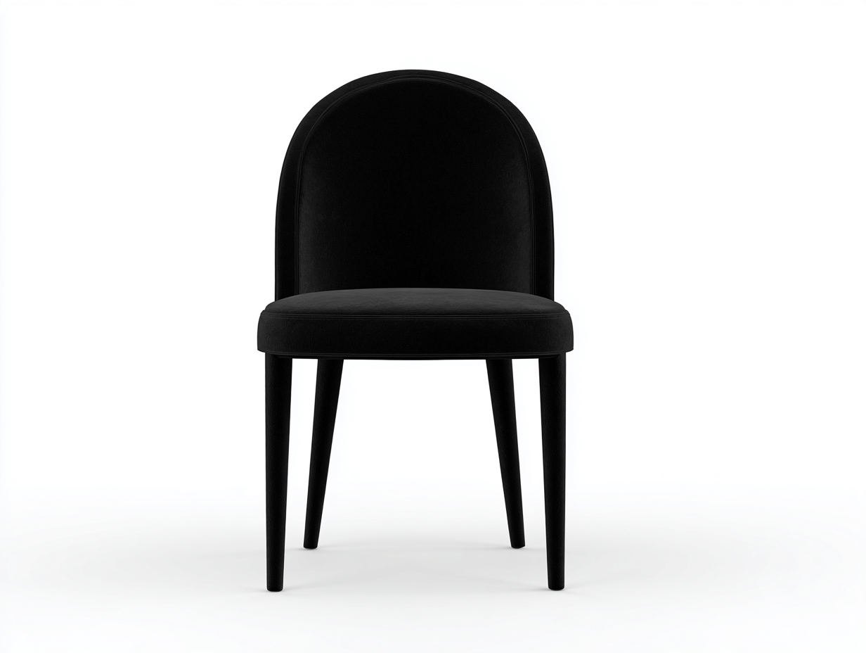 Esszimmerstuhl-Samt/Holz-50×56×88 cm-Schwarz-bogenförmige Vollpolsterlehne für das Esszimmer-Lomihaven