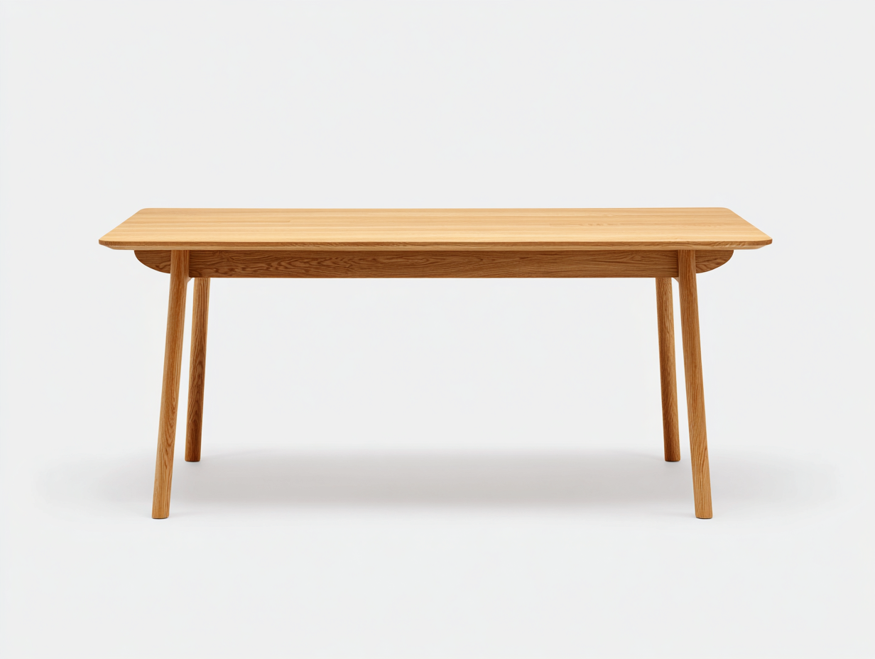 Couchtisch-Eichenholz-140×68×43 cm-Naturholz-schlanke ausgestellte Beine für Wohnzimmer-Lomihaven