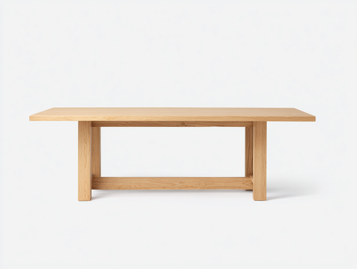 Couchtisch-Eichenholz-150×70×45 cm-Naturholz-geradliniges Design für Wohnzimmer-Lomihaven