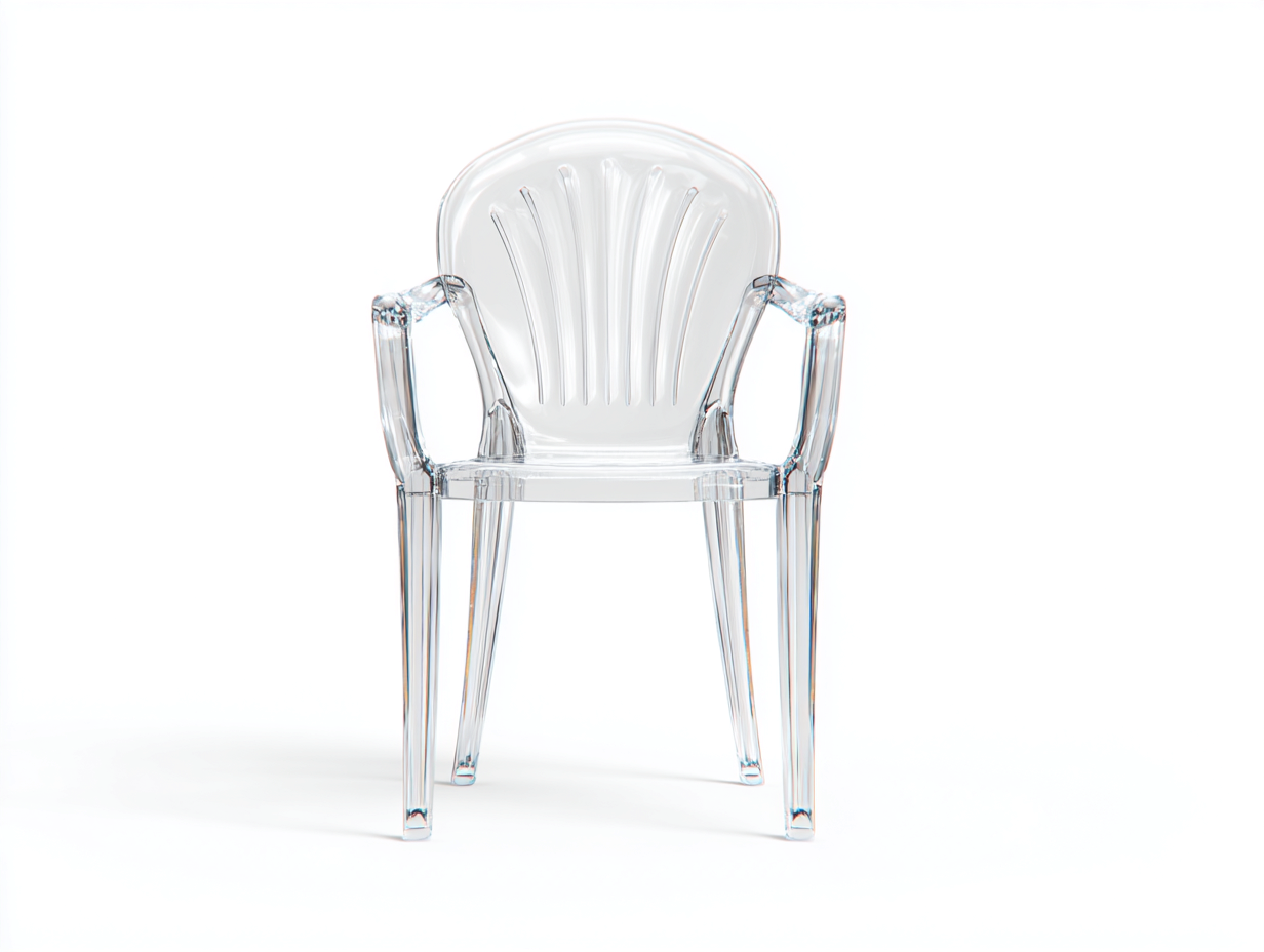 Esszimmerstuhl-Kunststoff-57×58×91 cm-Transparent-Armlehnen und fächerförmige Rückenlehne-Dosolrastudio