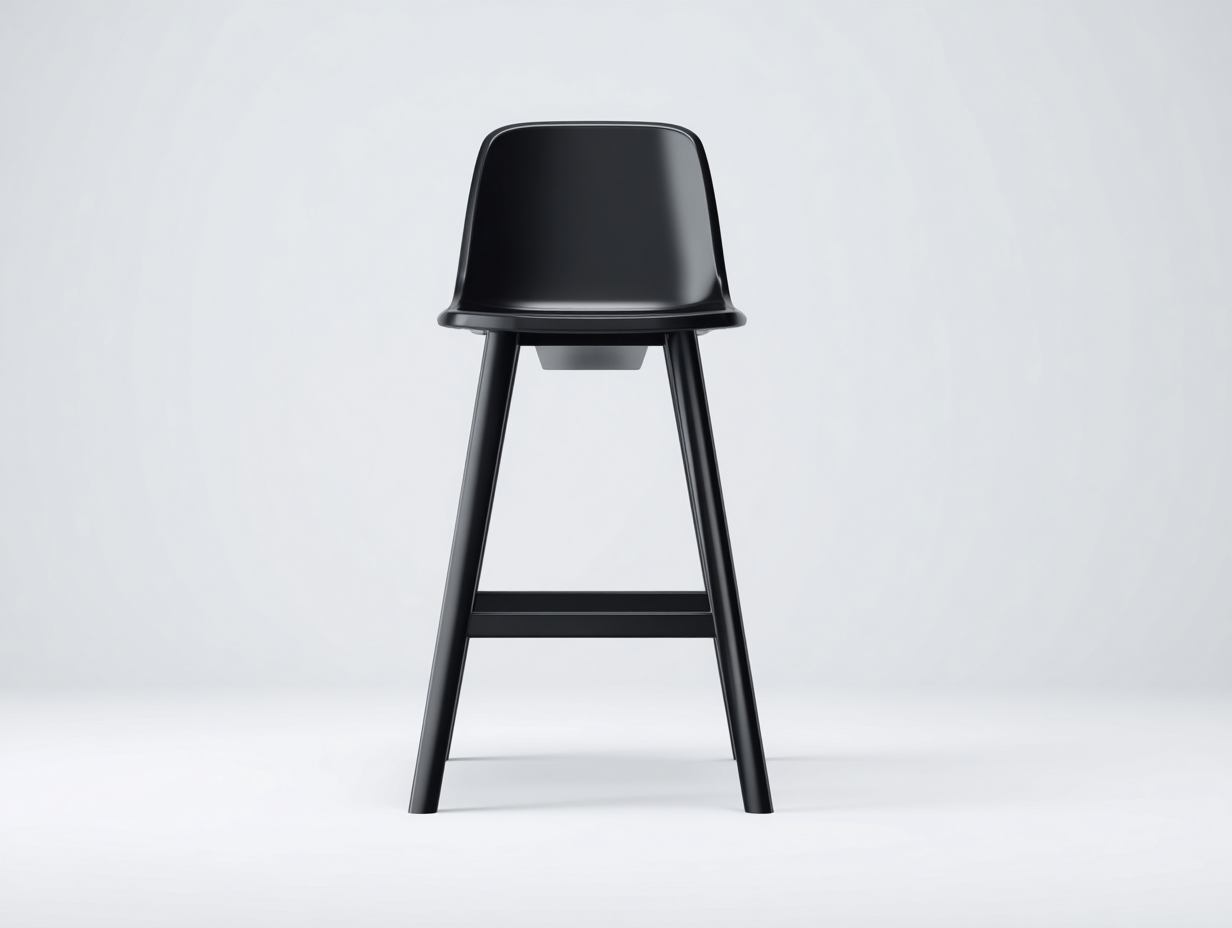 Barhocker-Kunststoff-46×49×101 cm-Schwarz-hohe Rückenlehne mit Fußstütze für Hausbar-Dosolrastudio
