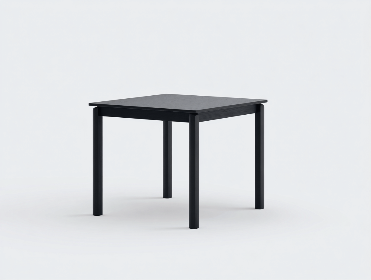 Esstisch-Holzwerkstoff-100×100×75 cm-Schwarz-quadratisches Design mit vier Beinen für Esszimmer-Dosolrastudio