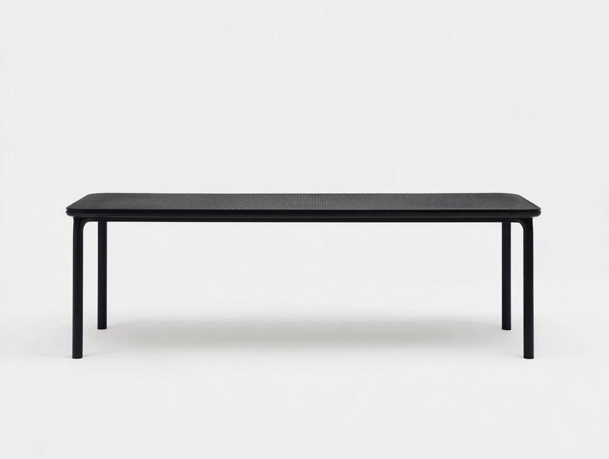 Esstisch-Holzwerkstoff-Metall-190×90×75 cm-Schwarz-strukturiertes modernes Design fürs Esszimmer-Dosolrastudio