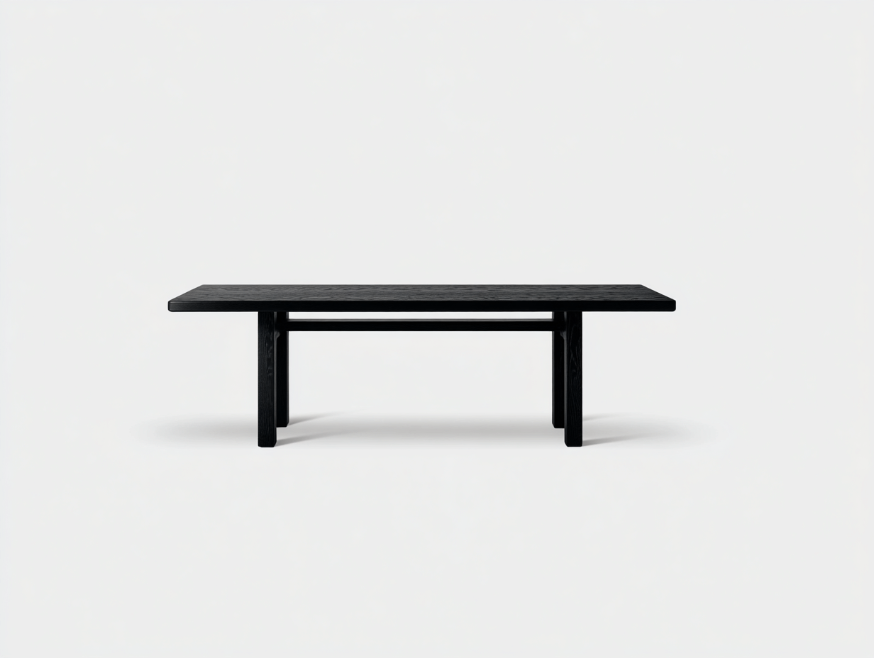 Esstisch aus Holz 180×90×75 cm - Schwarz - rechteckige Platte mit Verstrebung-Dosolrastudio
