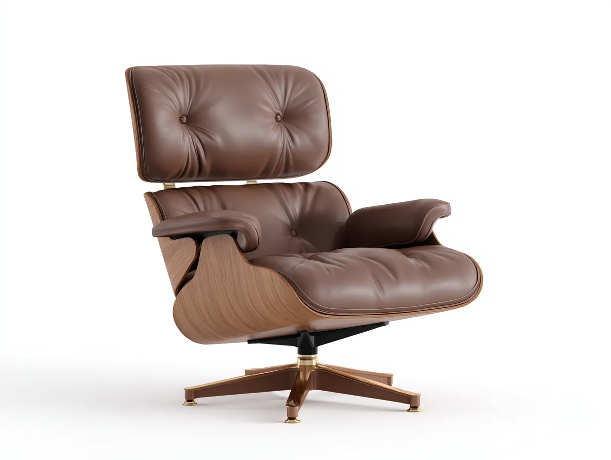 Wohnzimmer Sessel Leder 86×84×87 cm - Braun - drehbares Mid-Century-Design-Havexdahome