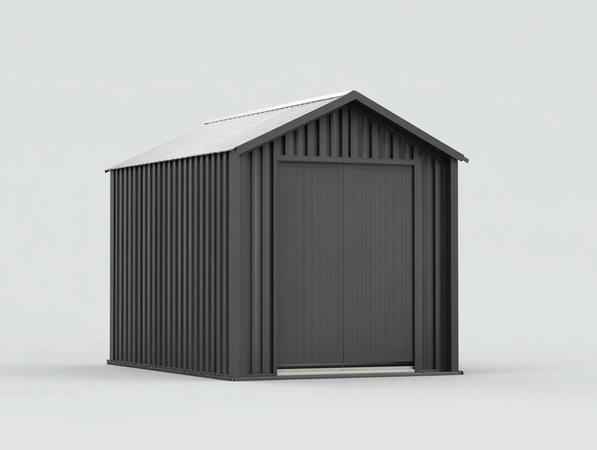 Gartenhäuschen 300x250x230 cm Hellgrau Metall Gerätehaus Modern mit Satteldach-Havexdahome