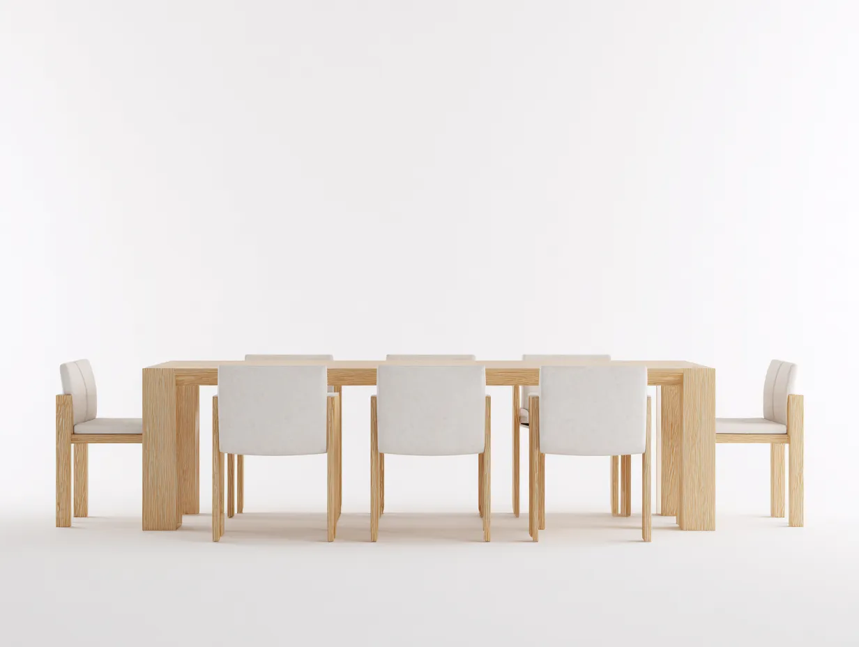 Esszimmer Tisch- und Stuhlset Holz 200×100×76 cm - Beige - moderner Essbereich-Havexdahome