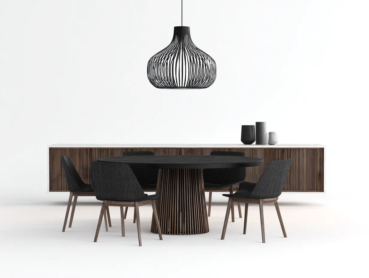 Esszimmer Tisch- und Stuhlset Holz 220×100×76 cm - Schwarz Braun - modernes Design-Havexdahome
