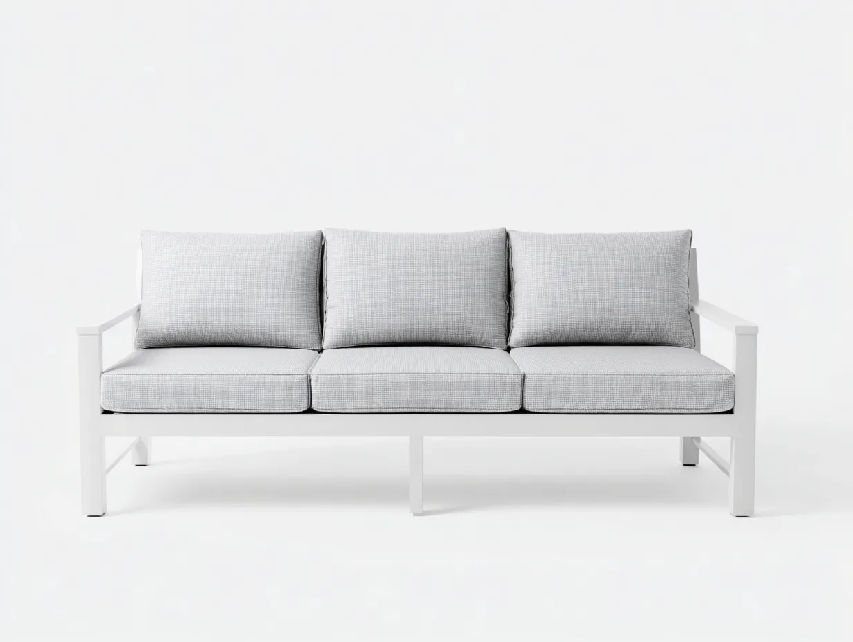 Sofa 220×90×82 cm - Hellgrau Stoffbezug - modernes Wohnzimmer Design-Havexdahome