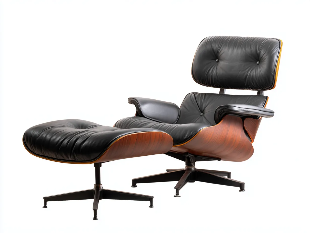 Relaxsessel 78x85x98 cm Schwarz Holzdetail Wohnzimmer Vintage mit Fußablage-Havexdahome