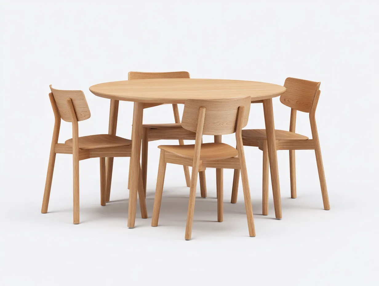 Esszimmer Tisch- und Stuhlset Holz 160×90×75 cm - natur - skandinavischer Stil-Havexdahome