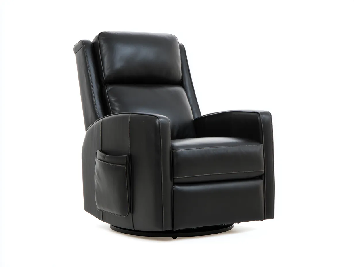 Wohnzimmer Relaxsessel Leder 88×92×105 cm - Schwarz - gepolstertes Drehdesign-Havexdahome