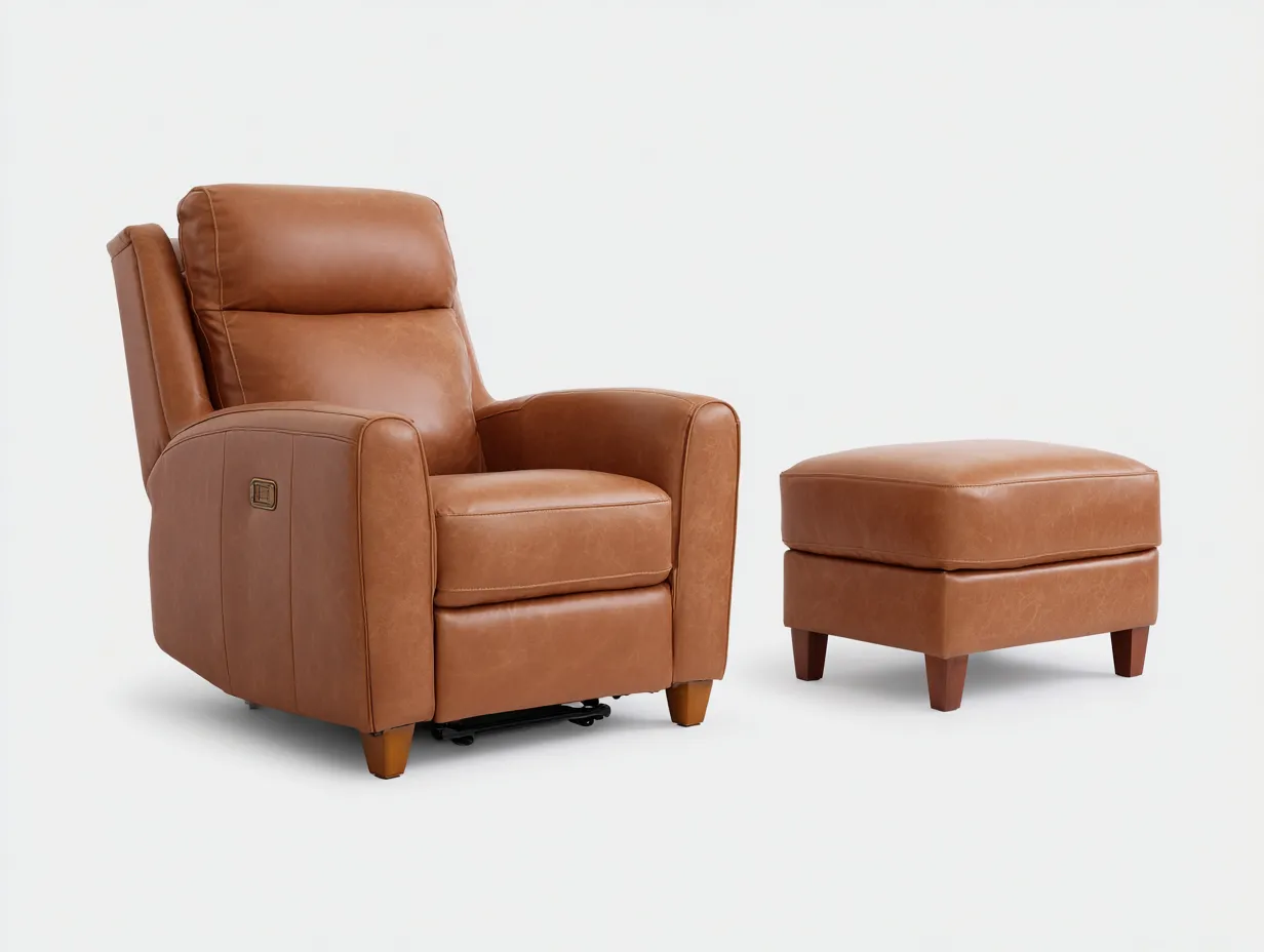 Sessel 82×88×102 cm - Hellbraun Lederoptik - elektrischer Komfortsessel für Wohnzimmer-Havexdahome