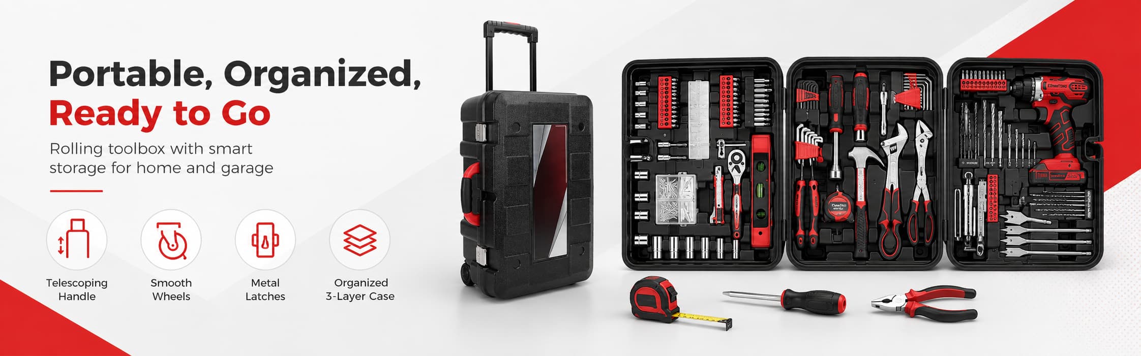 Portable Rolling Tool Storage Case