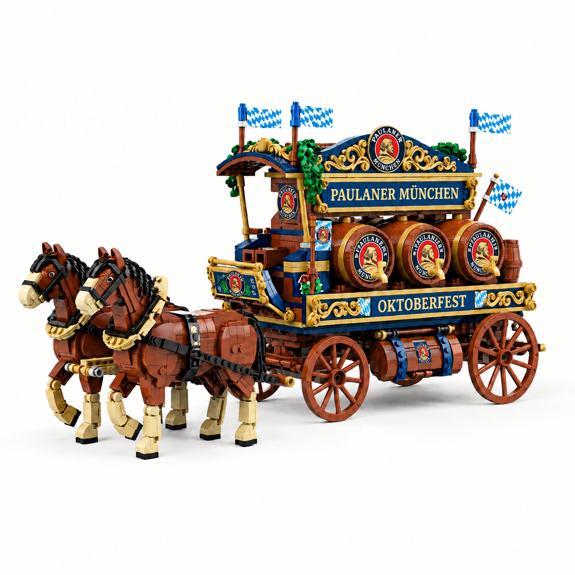 Bavarian Oktoberfest Parade Beer Wagon Building Set