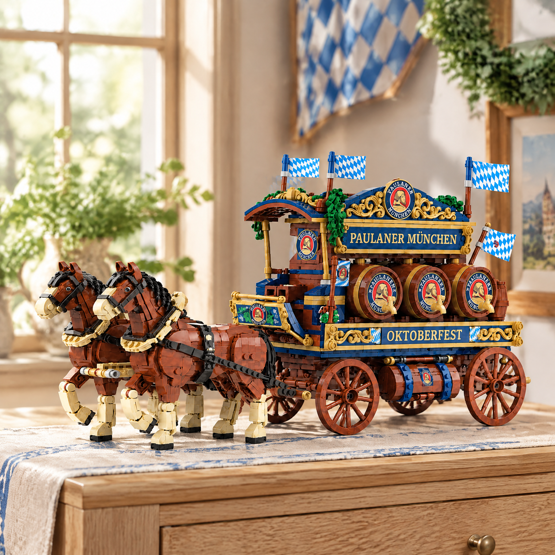 Bavarian Oktoberfest Parade Beer Wagon Building Set