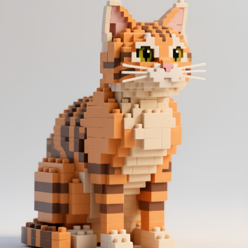 Compatible with LEGO, Trendy Cat Building Block Decor, Perfect Gift for Cat Lovers for Warm Company & DIY Assembly
