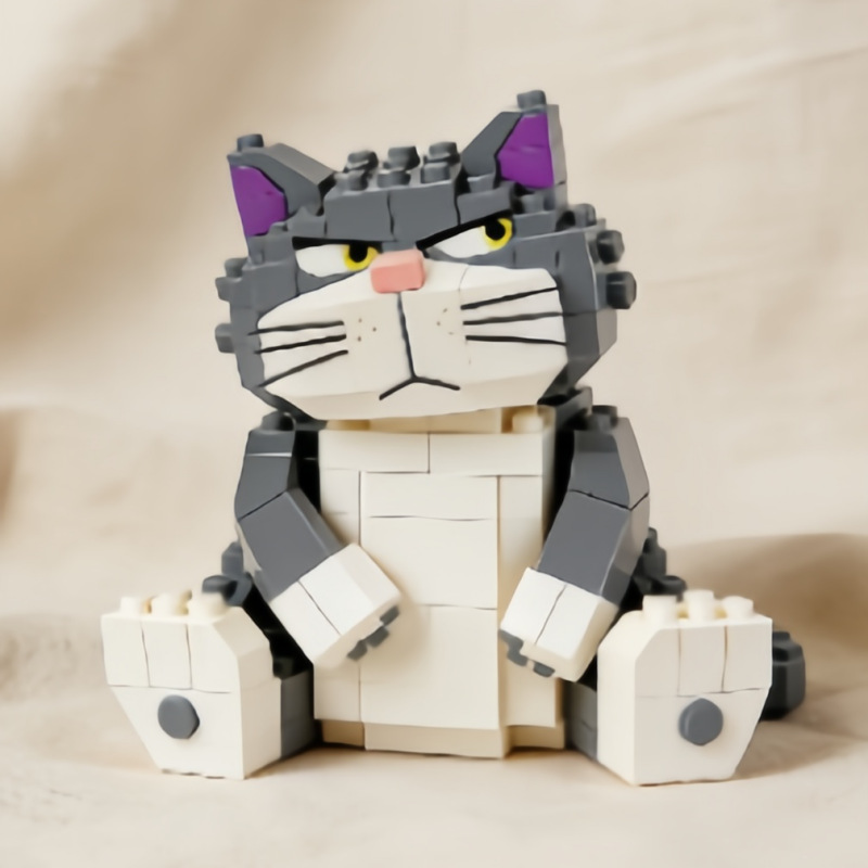Compatible with LEGO, Trendy Cat Building Block Decor, Perfect Gift for Cat Lovers for Warm Company & DIY Assembly