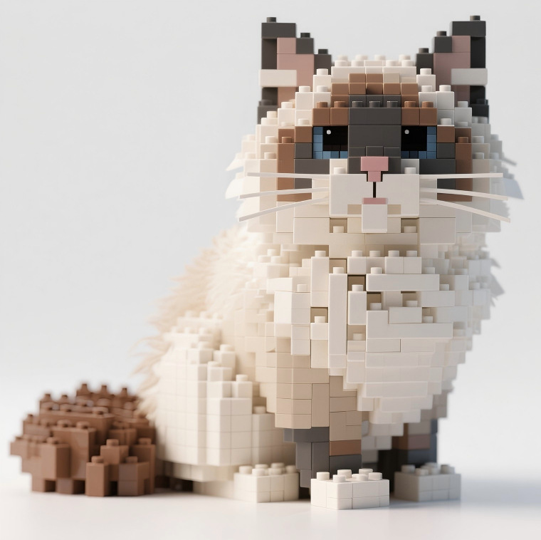 Compatible with LEGO, Trendy Cat Building Block Decor, Perfect Gift for Cat Lovers for Warm Company & DIY Assembly