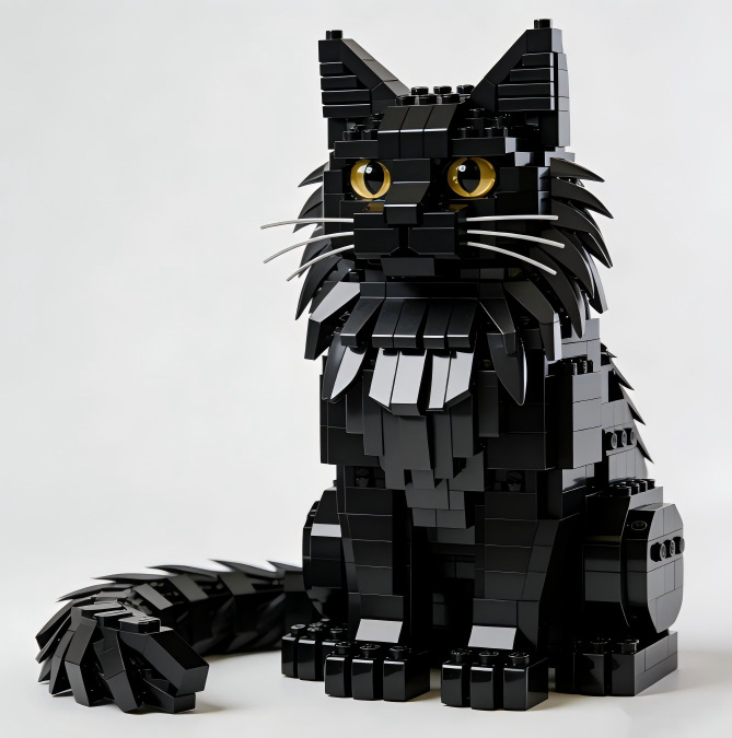 Compatible with LEGO, Trendy Cat Building Block Decor, Perfect Gift for Cat Lovers for Warm Company & DIY Assembly