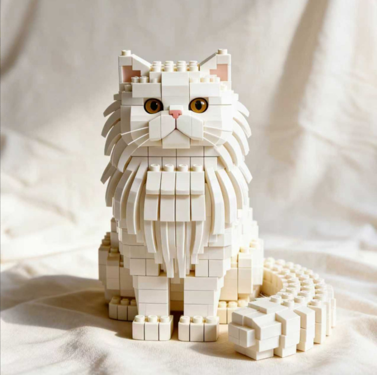 Compatible with LEGO, Trendy Cat Building Block Decor, Perfect Gift for Cat Lovers for Warm Company & DIY Assembly
