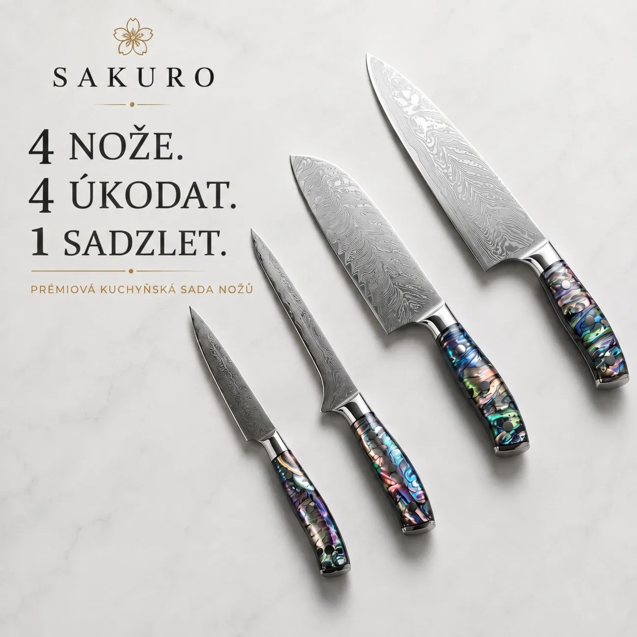 SAKURO AURORA™ – PRÉMIOVÁ 67VRSTVÁ DAMAŠKOVÁ SADA KUCHYŇSKÝCH NOŽŮ