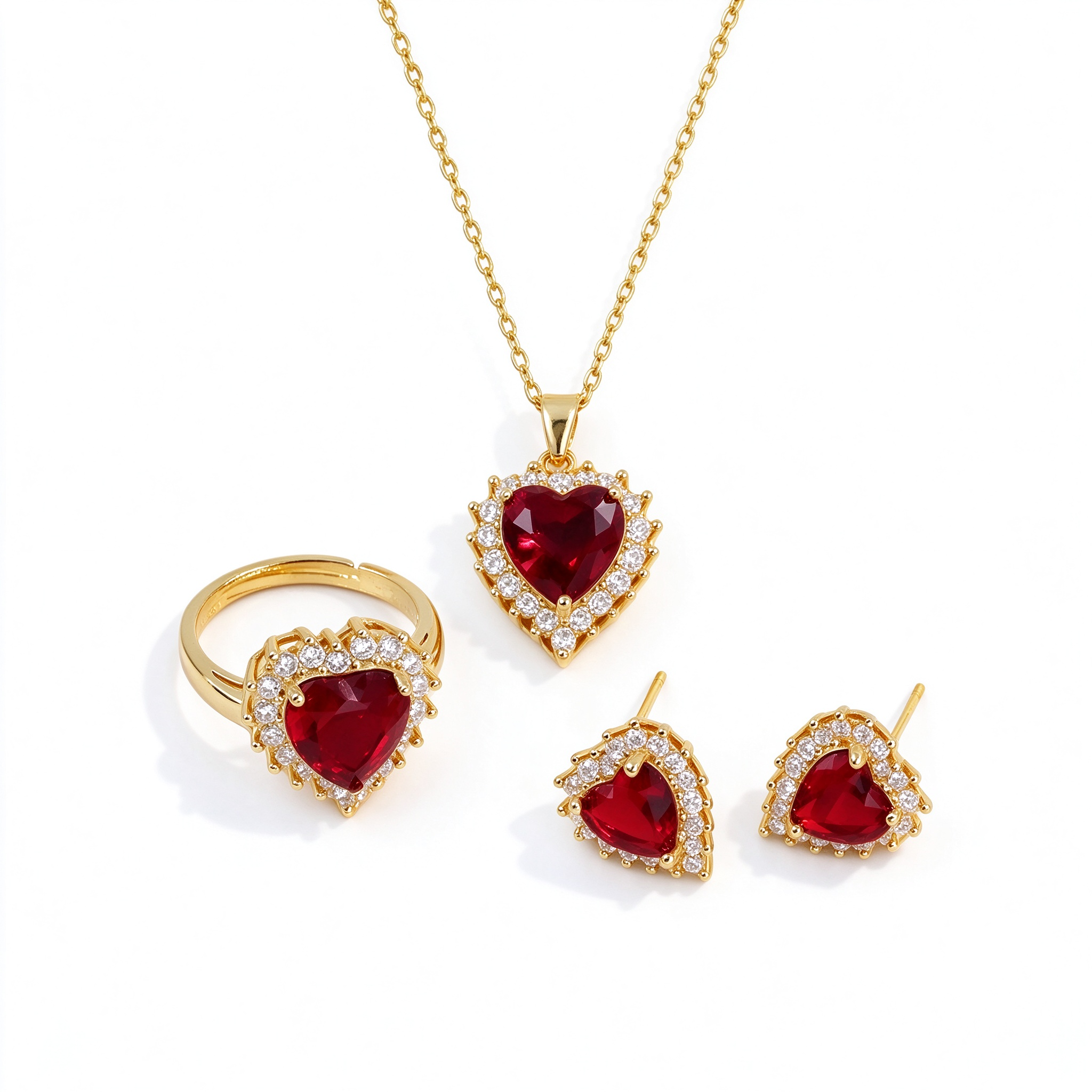 Bellaurelia Red Heart Jewelry Set