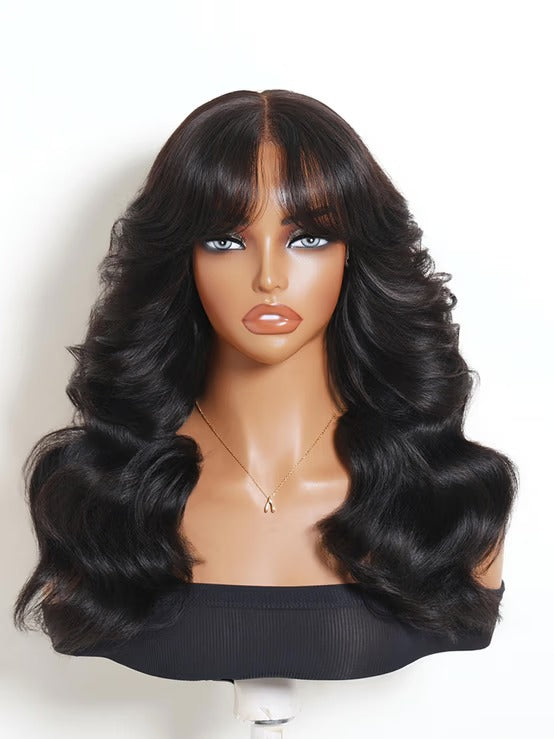 Richmond GB Hair 7x5 Glueless Lace No Slip™ Wig 90s Inspired Layered Blowout Body Wave Human Hair Wig with Curtain Bangs - Multi-Angle View 2