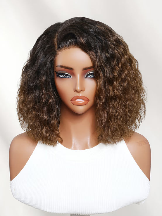 Richmond GB Hair 6x4 Lace Closure Chestnut Brown Ombre Side Part Water Wave Bob Human Hair - Multi-Angle View 2