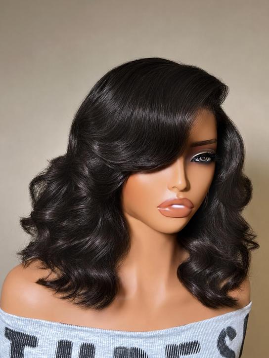 Richmond GB Hair Layered Wavy 6×4 No Slip Cap Glueless Lace Closure Human Hair Wig 220% Density - Multi-Angle View 3