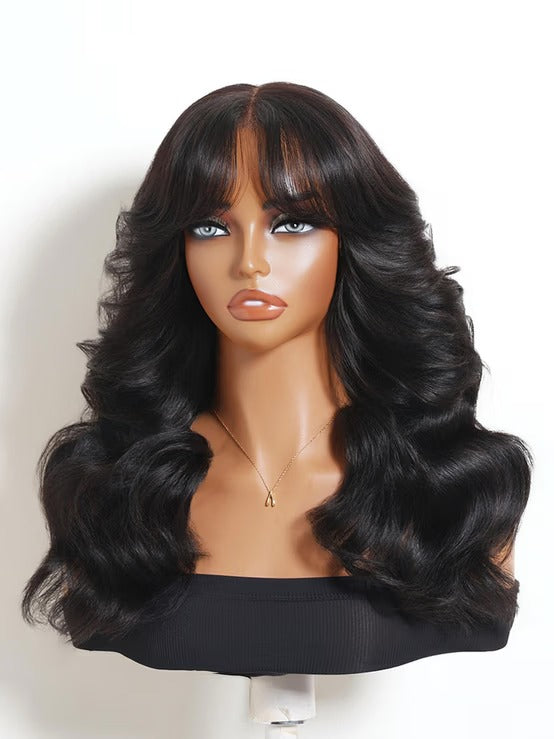 Richmond GB Hair 7x5 Glueless Lace No Slip™ Wig 90s Inspired Layered Blowout Body Wave Human Hair Wig with Curtain Bangs - Multi-Angle View 3