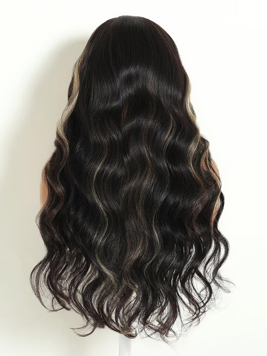 Richmond GB Hair Klaiyi 7x5 No-Slip Glueless Lace Closure Wig Face-Framing Blonde Highlights Body Wave Human Hair Wig - Multi-Angle View 3