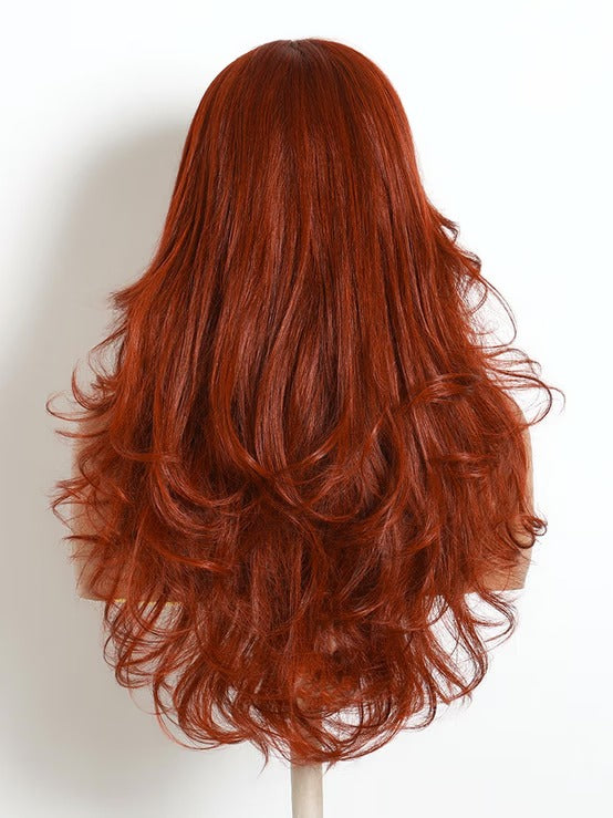 Richmond GB Hair Dark Copper Auburn 7x5 No-Slip Glueless Lace Closure Wig with Feathered Layers Loose Wave Human Hair - Multi-Angle View 3