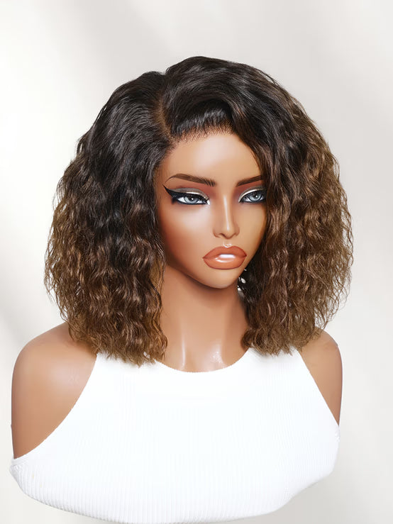 Richmond GB Hair 6x4 Lace Closure Chestnut Brown Ombre Side Part Water Wave Bob Human Hair - Multi-Angle View 3