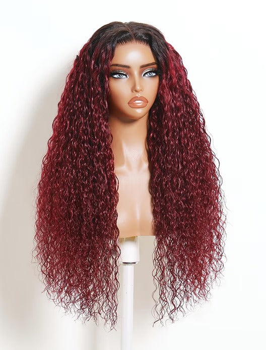 Richmond GB Hair 99J Burgundy Water Wave Wig with Dark Roots Glueless Wig 7x5 Glueless Lace Put On&Go - Multi-Angle View 2