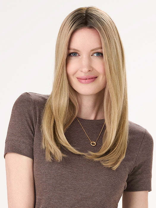 Richmond GB Hair Barely There Straight 16" | Synthetic Hair Topper (Hand Tied) - Front View