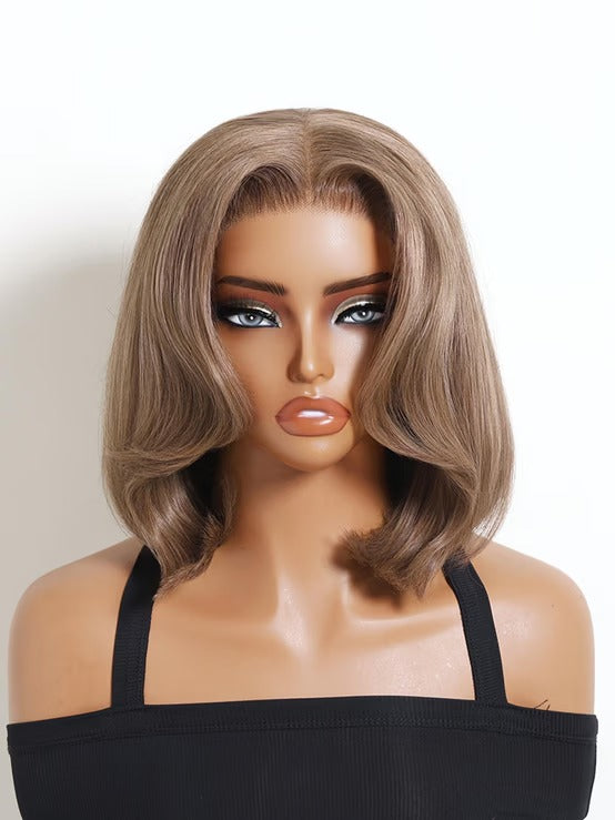 Richmond GB Hair Klaiyi 7x5 No Slip Lace Wig Chic Smoky Beige Blonde Bob Human Hair Wig with Face Framing Layers - Multi-Angle View 2
