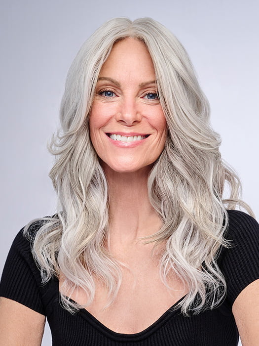 Richmond GB Hair 16" Au Natural Waves Topper | Synthetic Hair Topper (Mono Part) - Front View