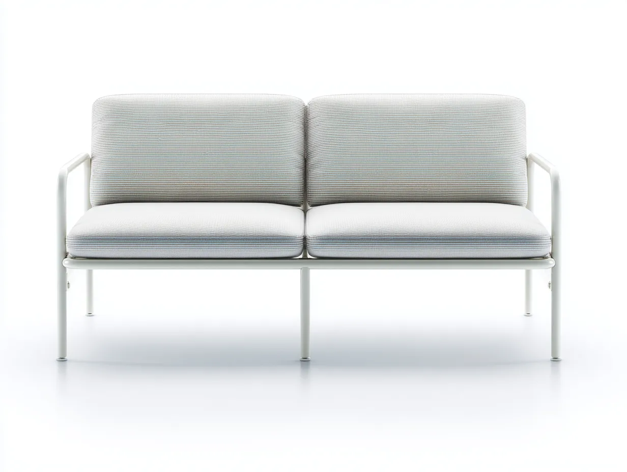 Sofa Metall 170×76×78 cm - Weiß - kompaktes Zweiersofa mit klarer Linienführung-Lovorahadecor