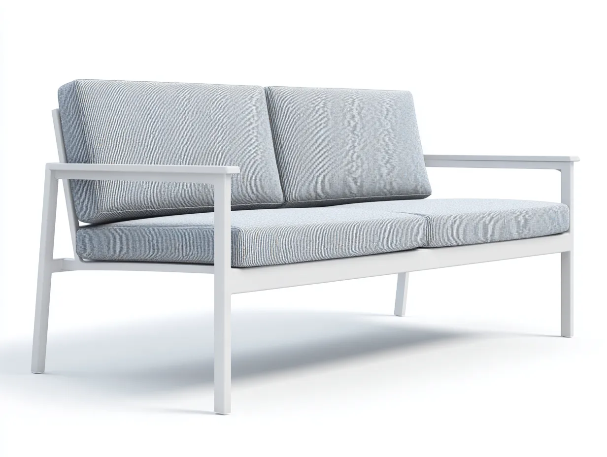Sofa Metall 188×78×80 cm - Hellgrau/Weiß - modernes Zweiersofa für das Wohnzimmer-Lovorahadecor