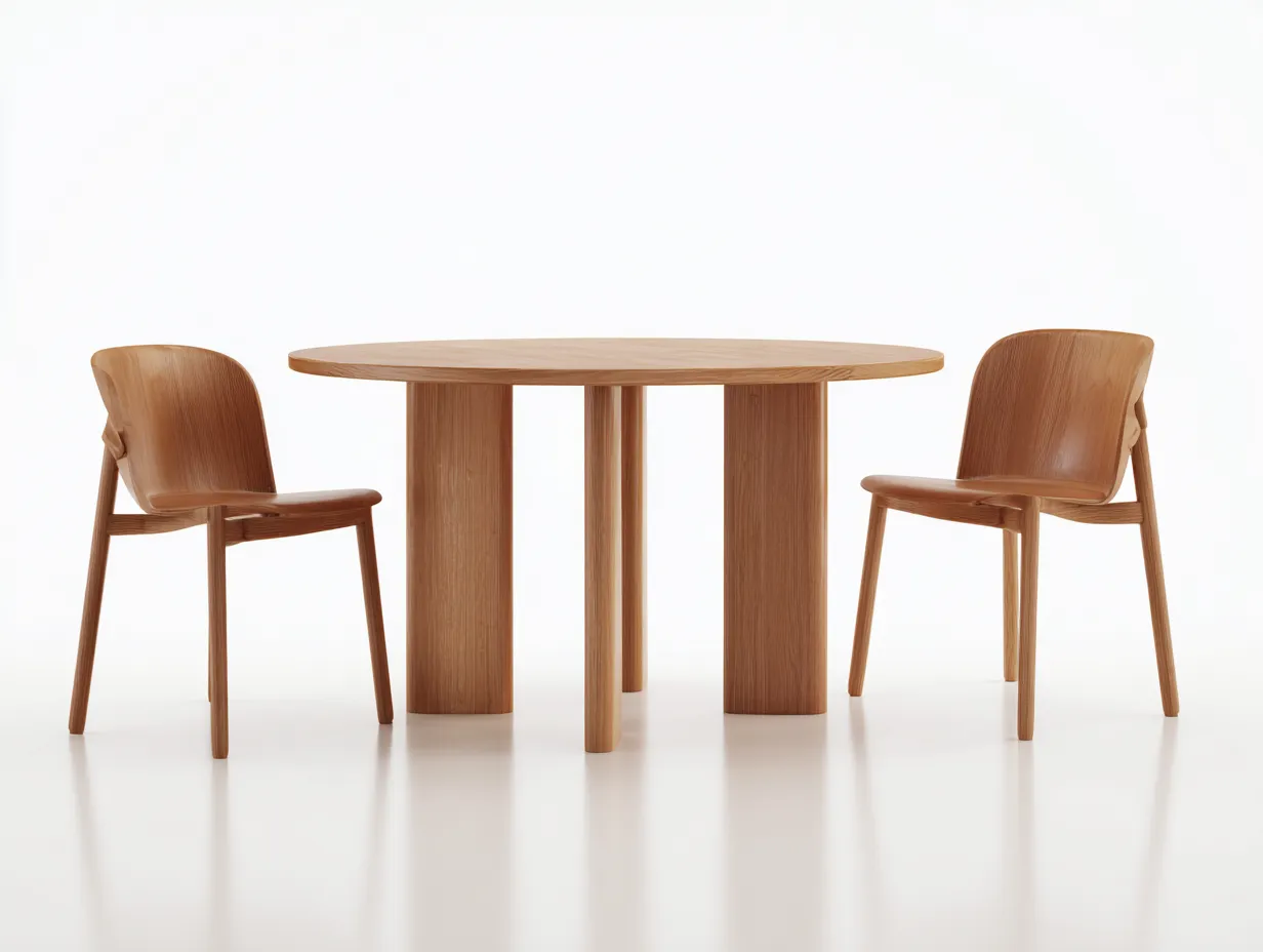 Tisch- und Stuhlset Holz 180×120×80 cm - Hellbraun - modernes Esszimmer-Set mit zwei Stühlen-Lovorahadecor