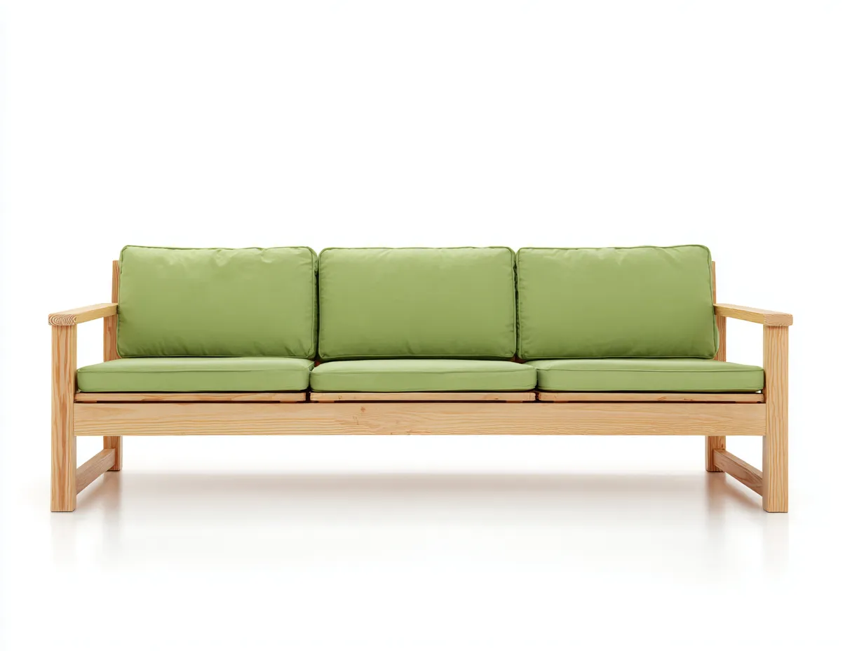Sofa 210×90×80 cm - Holz Grün - gemütliches Wohnzimmer Möbel-Lovorahadecor