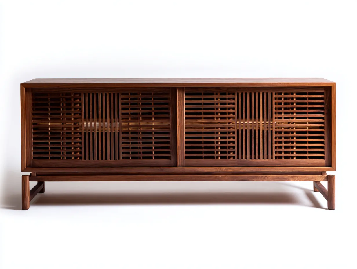 TV-Schrank 200×42×70 cm - Holzoptik Braun Schwarz - stilvolles Wohnzimmer Design-Lovorahadecor