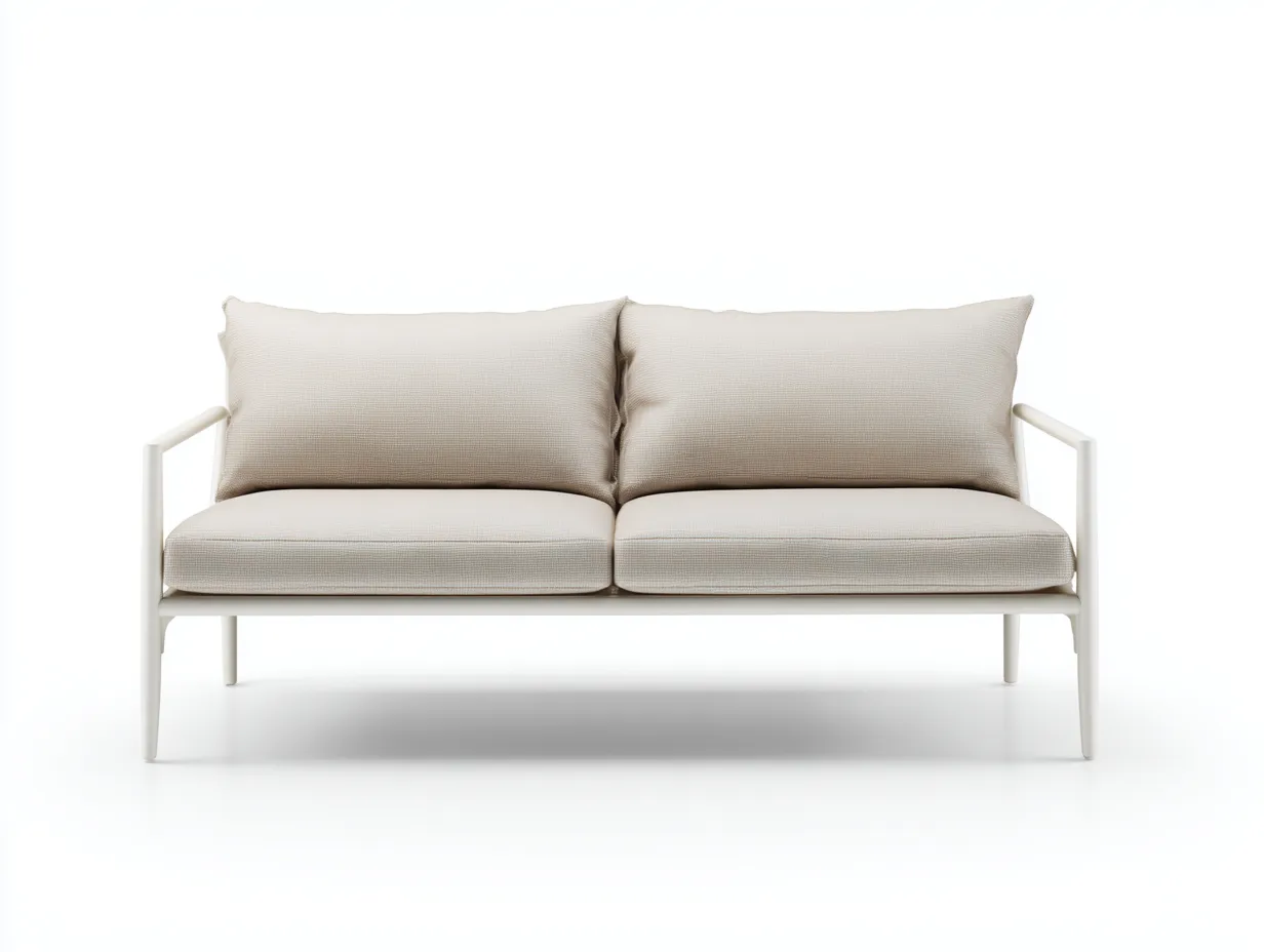 Sofa 220×85×80 cm - Stoff Cremeweiß - minimalistisches Wohnzimmer Design-Lovorahadecor