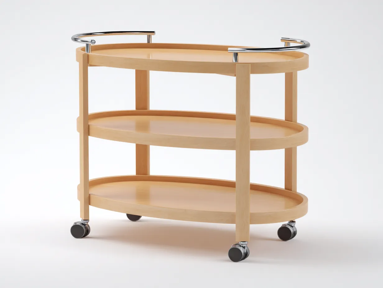 Servierwagen 88×48×82 cm - Naturholz - ovaler Esszimmer Stil-Lovorahadecor