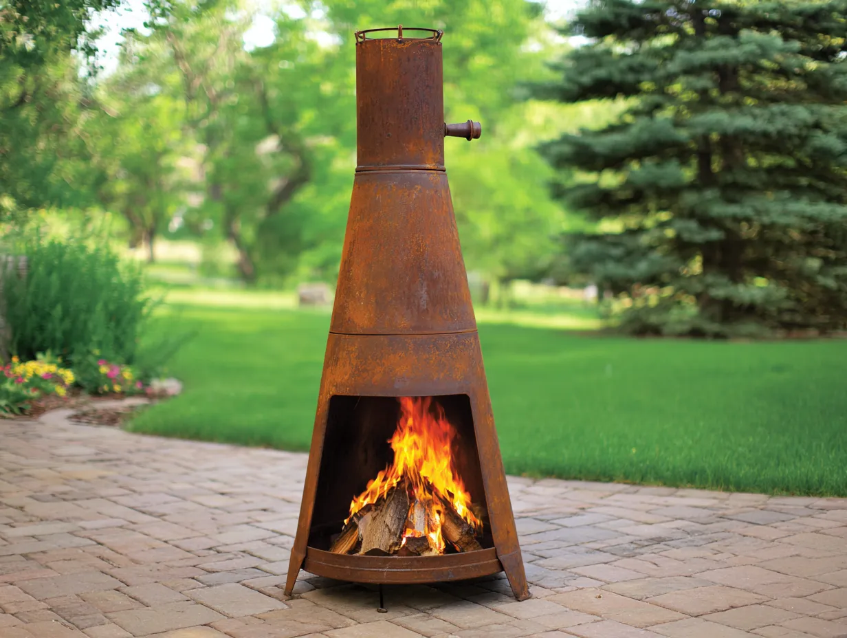 Feuerkorb Herd Metall 90×90×55 cm - Schwarz Grau - runde Feuerstelle für draußen-Lovorahadecor
